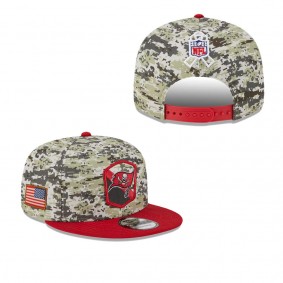 Youth Tampa Bay Buccaneers Camo Scarlet 2023 NFL Salute To Service 9FIFTY Snapback Hat