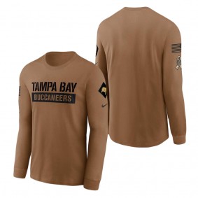 Men's Tampa Bay Buccaneers Brown 2023 NFL Salute To Service Long Sleeve T-Shirt