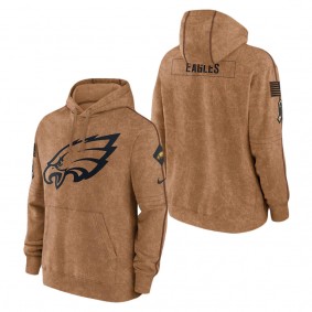 Men's Philadelphia Eagles Brown 2023 NFL Salute To Service Club Pullover Hoodie