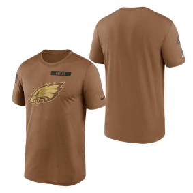 Men's Philadelphia Eagles Brown 2023 NFL Salute To Service Legend Performance T-Shirt