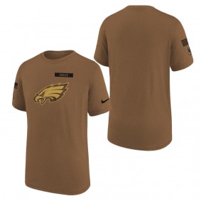 Youth Philadelphia Eagles Brown 2023 NFL Salute To Service Legend T-Shirt