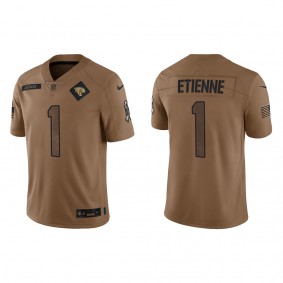 Men's Jacksonville Jaguars Travis Etienne Brown 2023 NFL Salute To Service Limited Jersey