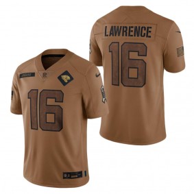 Men's Jacksonville Jaguars Trevor Lawrence Brown 2023 NFL Salute To Service Limited Jersey