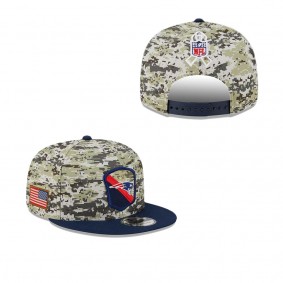 Men's New England Patriots Camo Navy 2023 NFL Salute To Service 9FIFTY Snapback Hat