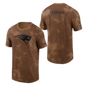 Men's New England Patriots Brown 2023 NFL Salute To Service Sideline T-Shirt