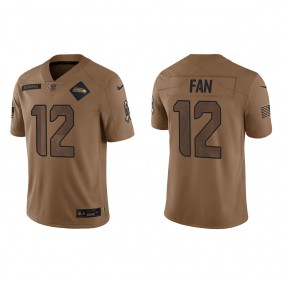 Men's Seattle Seahawks 12th Fan Brown 2023 NFL Salute To Service Limited Jersey