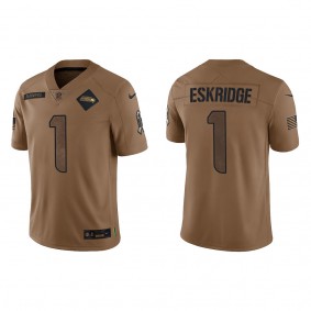 Men's Seattle Seahawks D'Wayne Eskridge Brown 2023 NFL Salute To Service Limited Jersey