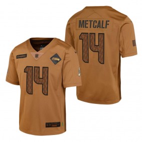 Youth Seattle Seahawks DK Metcalf Brown 2023 NFL Salute To Service Limited Jersey