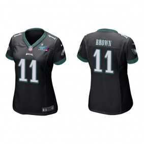 A.J. Brown Women's Philadelphia Eagles Super Bowl LVII Black Game Jersey