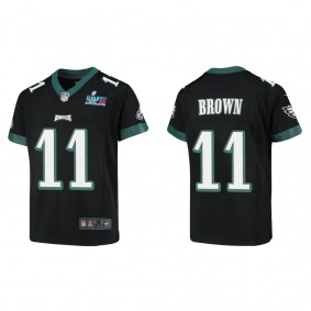 A.J. Brown Youth Philadelphia Eagles Super Bowl LVII Black Game Jersey