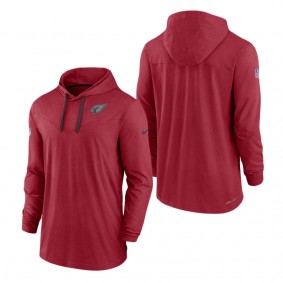 Men's Arizona Cardinals Cardinal Sideline Pop Performance Pullover Long Sleeve Hoodie T-Shirt