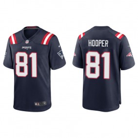 Men's New England Patriots Austin Hooper Navy Game Jersey