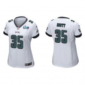 Boston Scott Women's Philadelphia Eagles Super Bowl LVII White Game Jersey