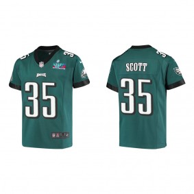 Boston Scott Youth Philadelphia Eagles Super Bowl LVII Midnight Green Game Jersey