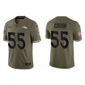 Bradley Chubb Denver Broncos Olive 2022 Salute To Service Limited Jersey