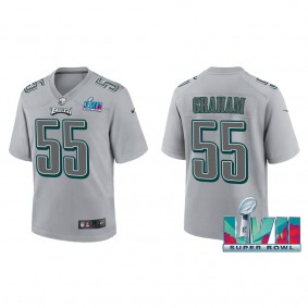 Brandon Graham Youth Philadelphia Eagles Nike Gray Super Bowl LVII Patch Atmosphere Fashion Game Jersey