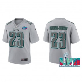 C.J. Gardner-Johnson Youth Philadelphia Eagles Nike Gray Super Bowl LVII Patch Atmosphere Fashion Game Jersey