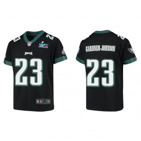 C.J. Gardner-Johnson Youth Philadelphia Eagles Super Bowl LVII Black Game Jersey