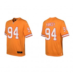 Calijah Kancey Youth Tampa Bay Buccaneers Orange Throwback Game Jersey