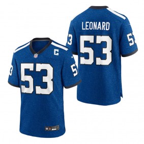 Men's Indianapolis Colts Shaquille Leonard Royal Indiana Nights Alternate Game Jersey