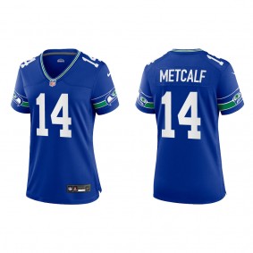 D.K. Metcalf Women Seattle Seahawks Royal Throwback Game Jersey