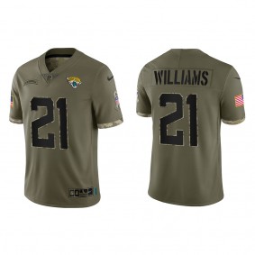 Darious Williams Jacksonville Jaguars Olive 2022 Salute To Service Limited Jersey