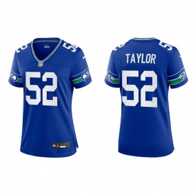 Darrell Taylor Women Seattle Seahawks Royal Throwback Game Jersey