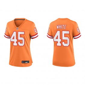 Devin White Women's Tampa Bay Buccaneers Orange Throwback Game Jersey