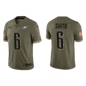 DeVonta Smith Philadelphia Eagles Olive 2022 Salute To Service Limited Jersey