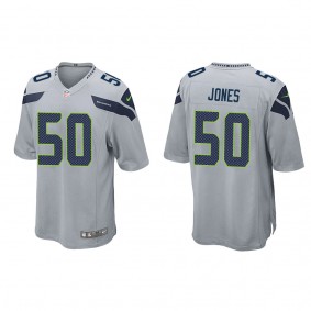 Men's Seattle Seahawks Dre'mont Jones Gray Game Jersey