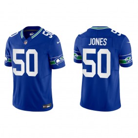 Men's Seattle Seahawks Dre'mont Jones Royal Throwback F.U.S.E. Limited Jersey