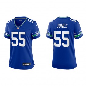 Dre'mont Jones Women Seattle Seahawks Royal Throwback Game Jersey