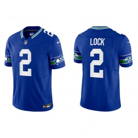 Drew Lock Seattle Seahawks Royal Throwback Vapor F.U.S.E. Limited Jersey