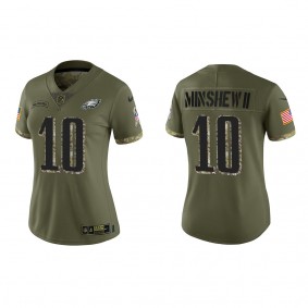 Gardner Minshew II Women's Philadelphia Eagles Olive 2022 Salute To Service Limited Jersey