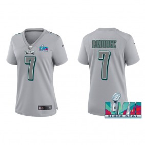 Haason Reddick Women's Philadelphia Eagles Nike Gray Super Bowl LVII Patch Atmosphere Fashion Game Jersey