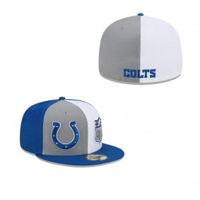 Men's Indianapolis Colts Gray Royal 2023 Sideline 59FIFTY Fitted Hat