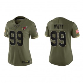 J.J. Watt Women's Arizona Cardinals Olive 2022 Salute To Service Limited Jersey