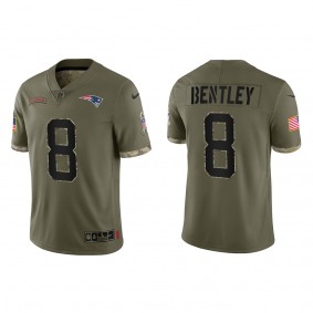 Ja'Whaun Bentley New England Patriots Olive 2022 Salute To Service Limited Jersey