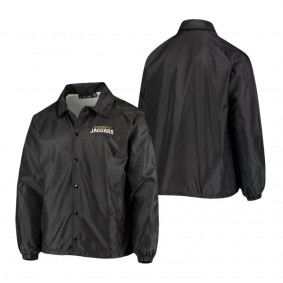 Men's Jacksonville Jaguars Black Coaches Classic Raglan Full-Snap Windbreaker Jacket