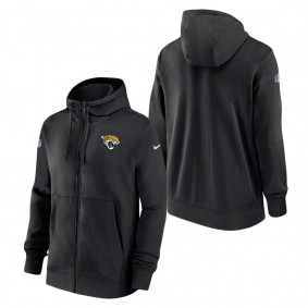 Men's Jacksonville Jaguars Nike Black Sideline Club Performance Full-Zip Hoodie