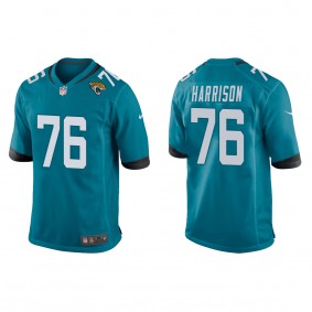 Men's Jacksonville Jaguars Anton Harrison Teal 2023 NFL Draft Game Jersey