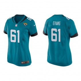 Women's Jacksonville Jaguars Bobby Evans Teal Game Jersey