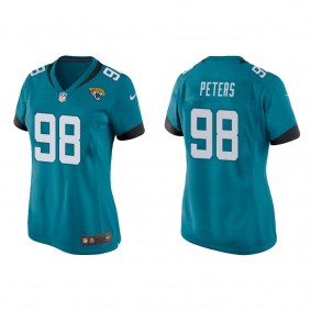 Women's Jacksonville Jaguars Corey Peters Teal Game Jersey