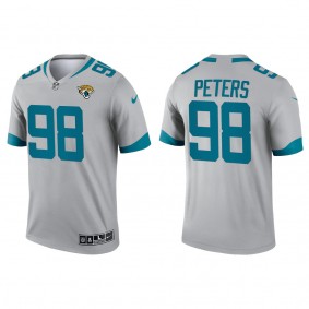 Men's Jacksonville Jaguars Corey Peters Silver Inverted Legend Jersey