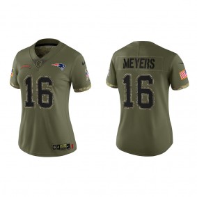 Jakobi Meyers Women's New England Patriots Olive 2022 Salute To Service Limited Jersey