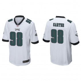 Men's Philadelphia Eagles Jalen Carter White 2023 NFL Draft Jersey