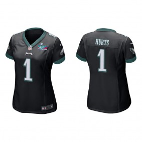 Jalen Hurts Women's Philadelphia Eagles Super Bowl LVII Black Game Jersey