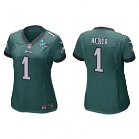 Jalen Hurts Women's Philadelphia Eagles Super Bowl LVII Green Game Jersey