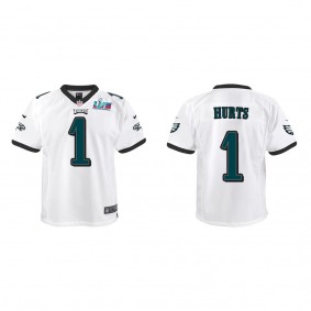 Jalen Hurts Youth Philadelphia Eagles Super Bowl LVII White Game Jersey