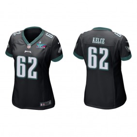 Jason Kelce Women's Philadelphia Eagles Super Bowl LVII Black Game Jersey